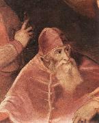 TIZIANO Vecellio Pope Paul III with his Nephews Alessandro and Ottavio Farnese (detail) art Norge oil painting reproduction